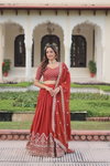 KA 5055 Vichitra Silk Embroidered Work Lehenga With Blouse Dupatta Wholesale In India